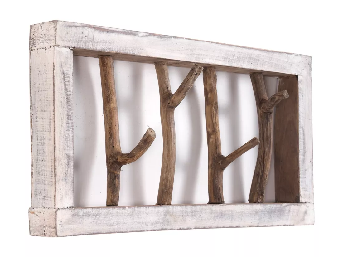 PORTE-MANTEAU MURAL LIMB bois flotté 05 weiß-natur