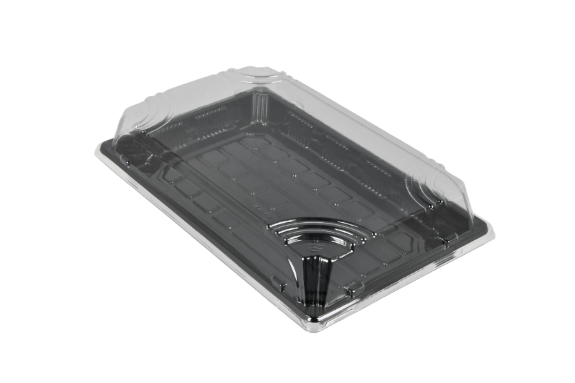Sushi tray SY-07 + deksel 215x135x20mm Zwart