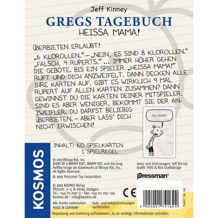 KOSMOS Gregs Tagebuch Heissa Mama, Kartenspiel