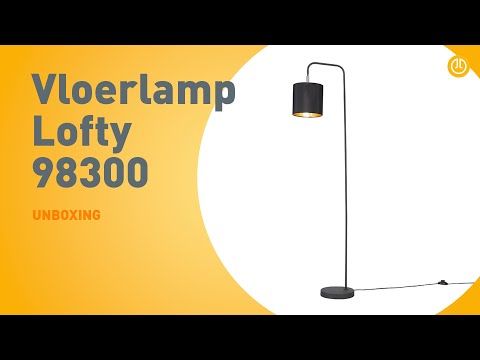 Moderne vloerlamp zwart met kap - Lofty