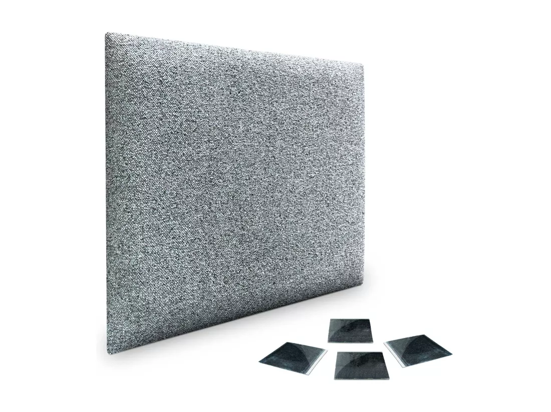 DHOME Lot de 1 Panneaux muraux en tissu auto-adhésifs Panneaux muraux absorbants acoustiques Protection contre les chocs (Gris perle, 50x50cm, x1)