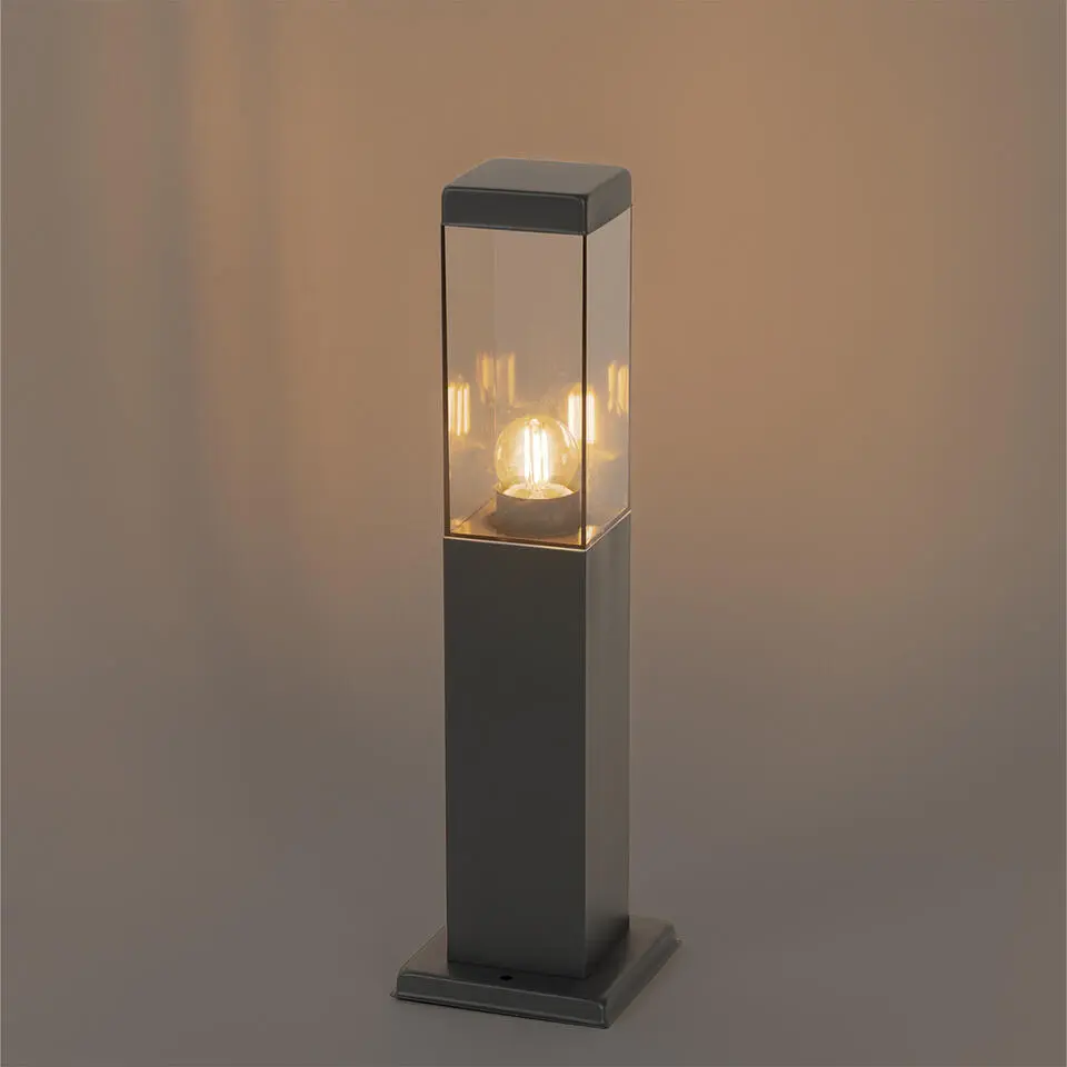 Qazqa staande buitenlampen malios bruin e27