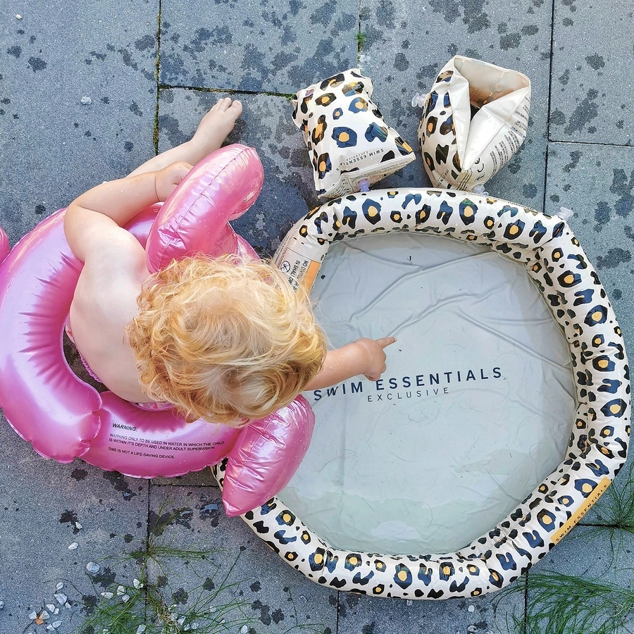Swim Essentials Printed Baby Pool Beige Leopard 60 cm 2 rings