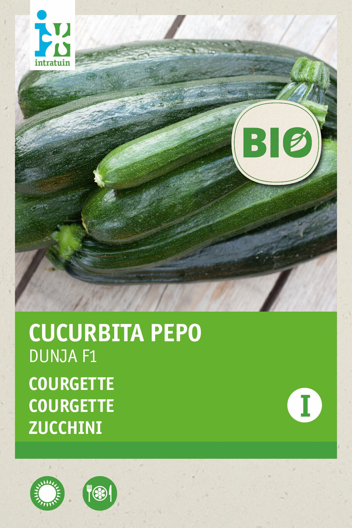 Intratuin Biologisch groentezaad Courgette (Curcurbita pepo 'Dunja')