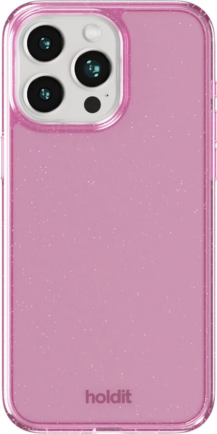 HoldIt Glitter Case iPhone 15 Pro Lyserød