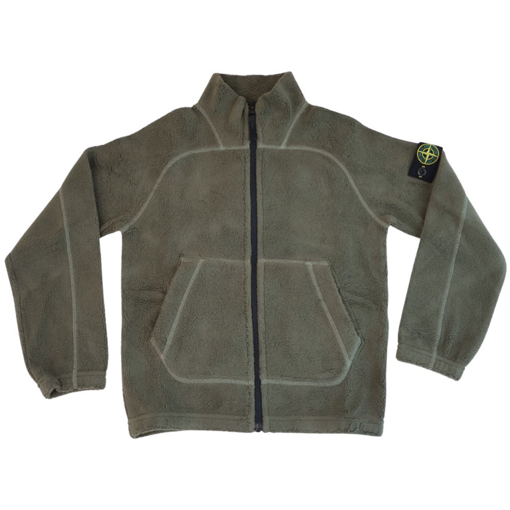 Køb Stone Island Military Green Zip Up Cardigan