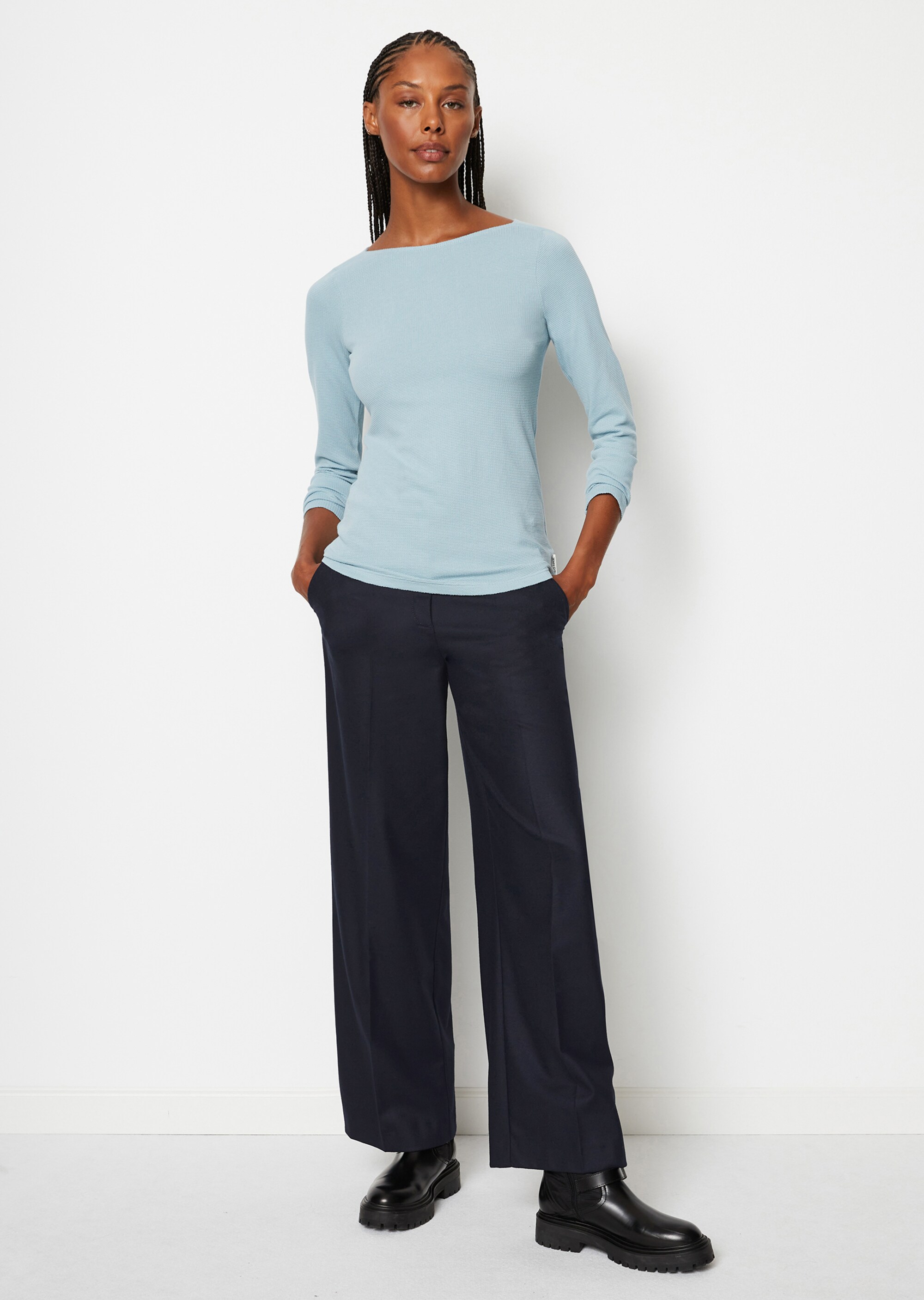 Struktur-Longsleeve regularaus Organic Cotton