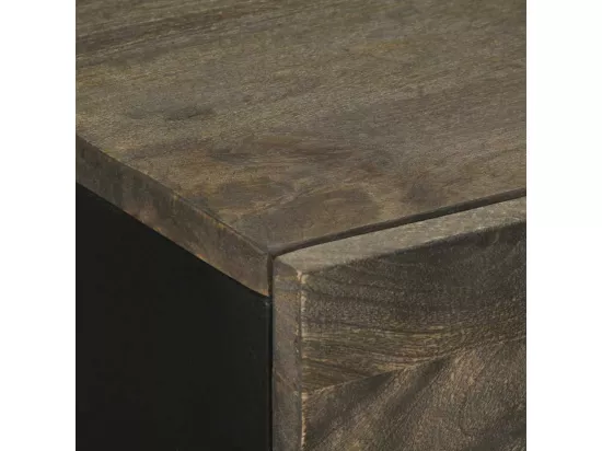Buffet noir 60x33x75 cm bois massif de manguier