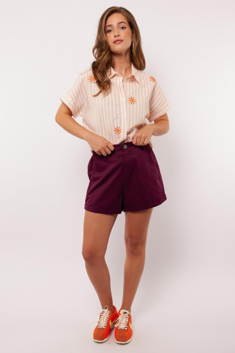 Fluresk paarse dames korte broek