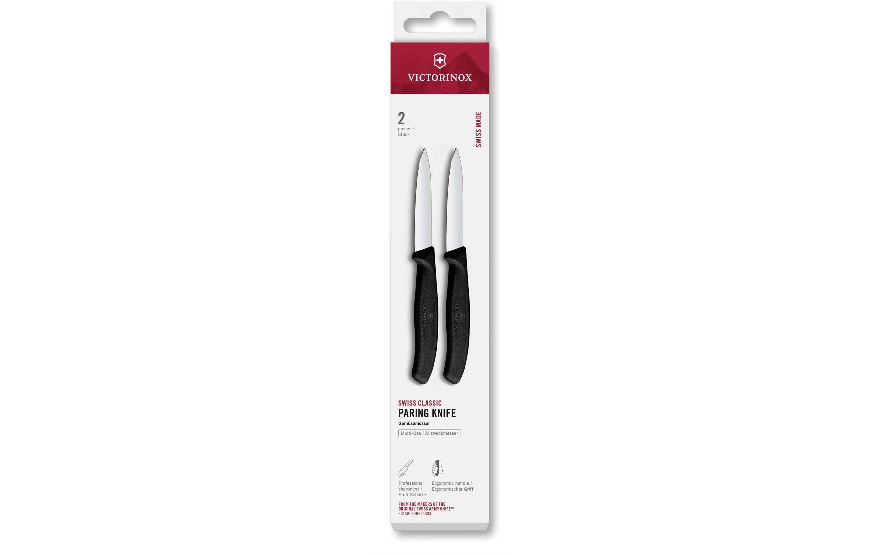 Messer-Set Swiss Classic, 8 cm, Schwarz, 2 StückGemüsemesser-Set