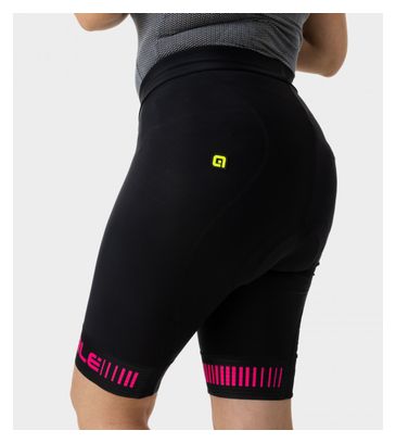 Cuissard Femme Sans Bretelle Alé Strada Noir/Rose Fluo