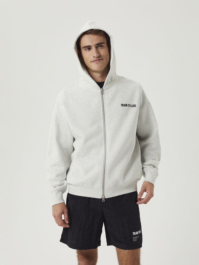 Björn Borg BORG OVERSIZED ZIP HOODIE Ultra light grey melange