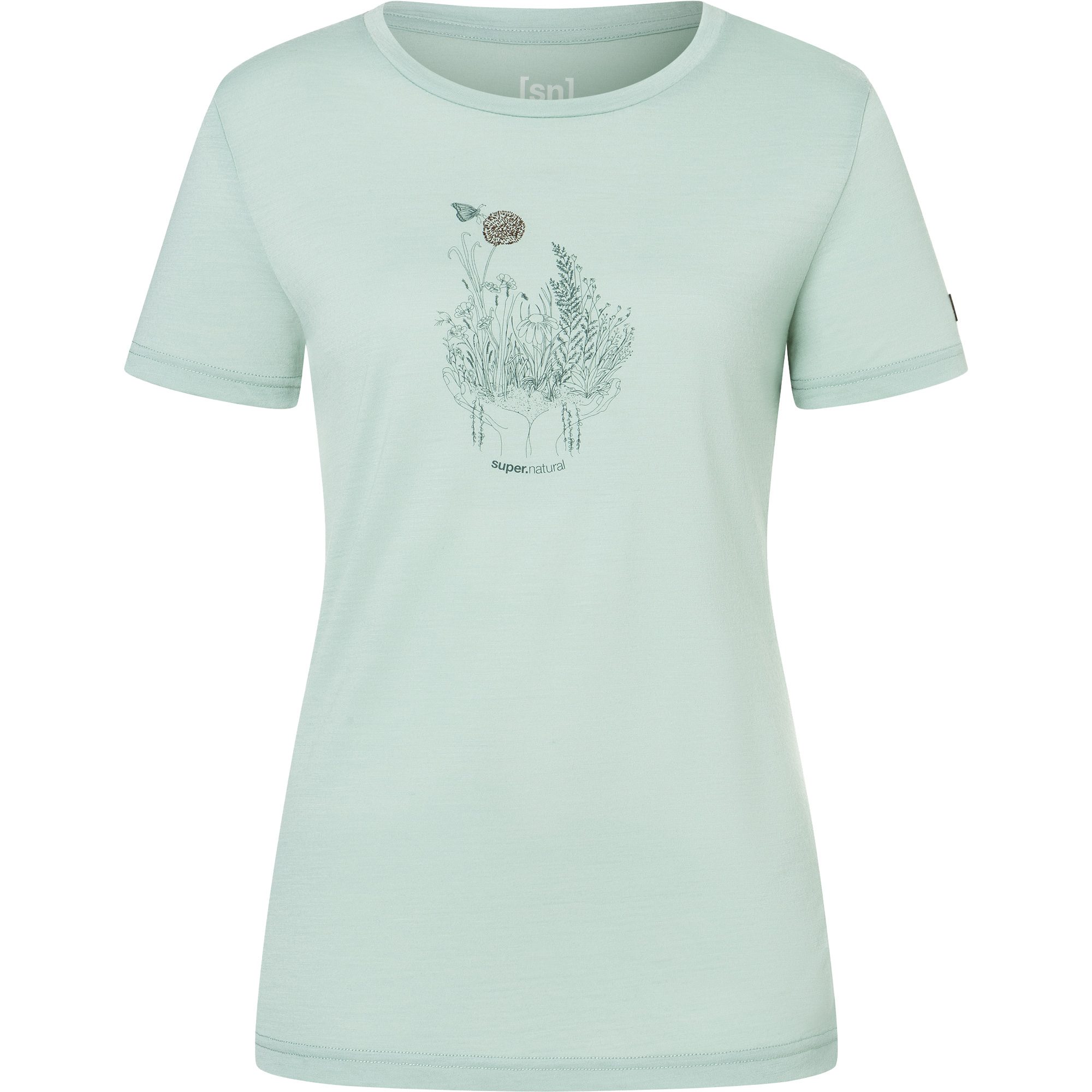 super.natural Flowerhands T-Shirt Damen light jade