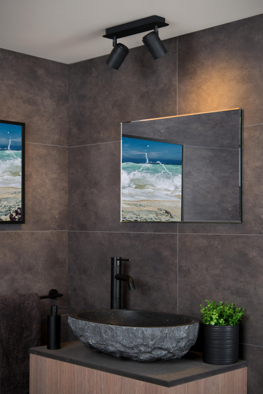 Lucide Lennert 2 spot LED badkamer IP44 zwart