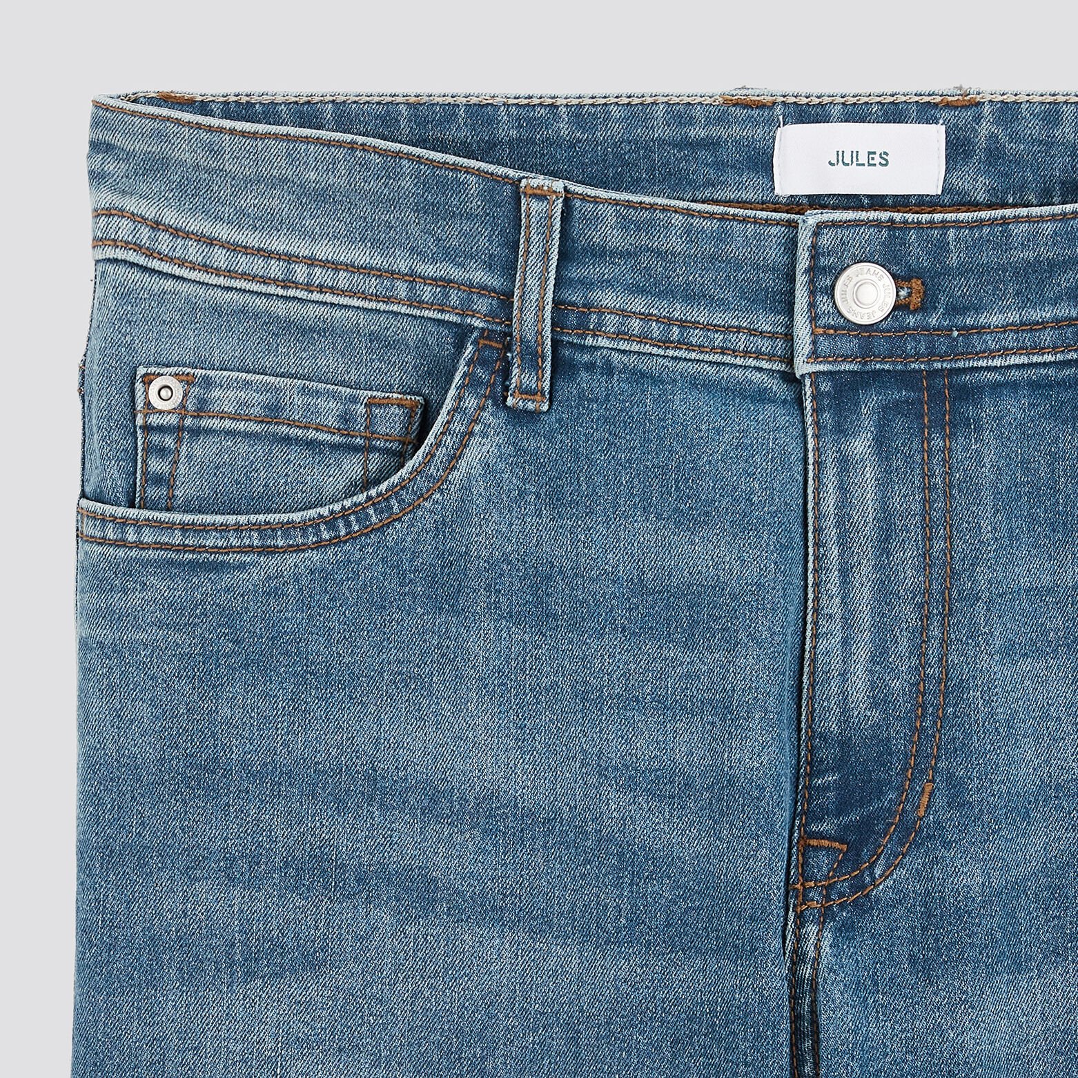 Jean straight en coton et polyester recyclés Bleu