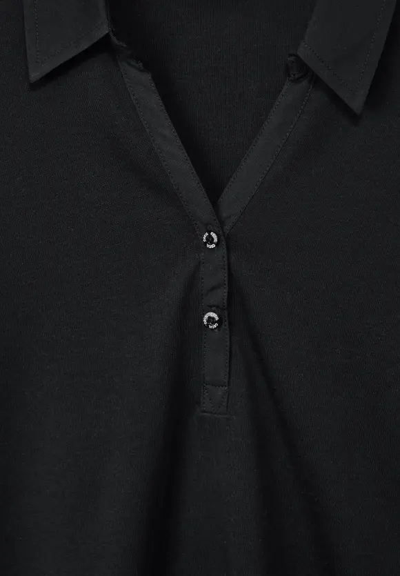 Poloshirt in Unifarbe - Black