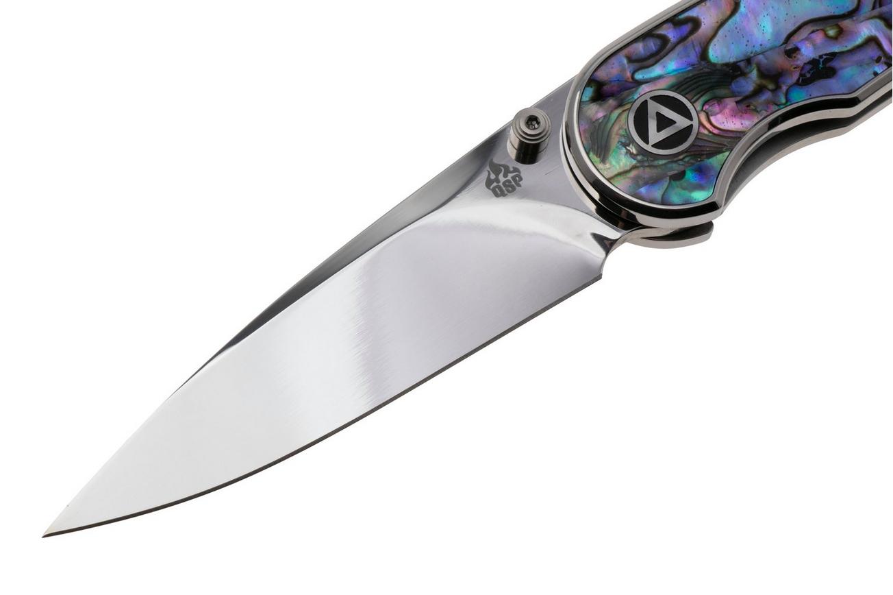 QSP Knife Dolphin QS161-D Polished 14C28N, Abalone, zakmes
