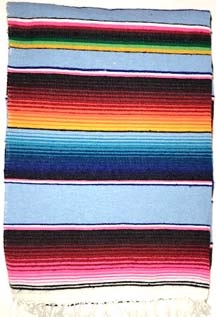 Side Shore Couverture Mex Blanket Mexicaine - Large Cotton Serape Hot Pink