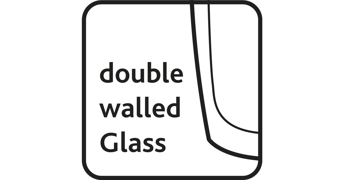 EmsaTea Mug Thermosbeker 0,4 Liter  (Zwart/transparant, Glas, schroefdop)