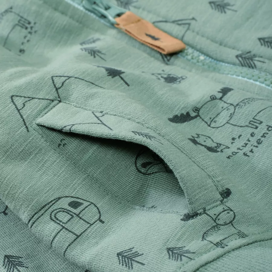 Staccato Sweatjacke pale green gemustert