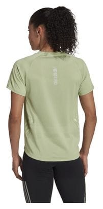 Maillot manches courtes adidas running adizero Vert Femme