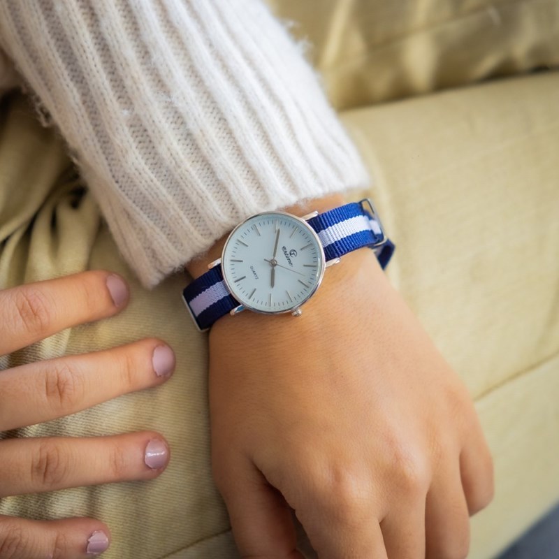 Montre Femme CHTIME bracelet Tissu Blanc