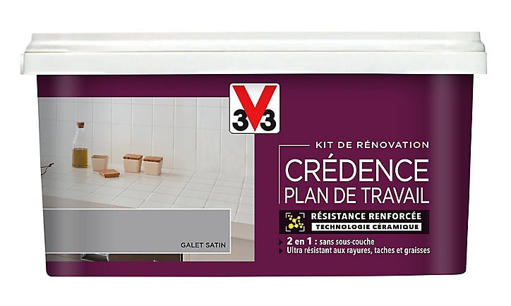 Kit de rénovation crédence plan de travail V33 galet satin 1L