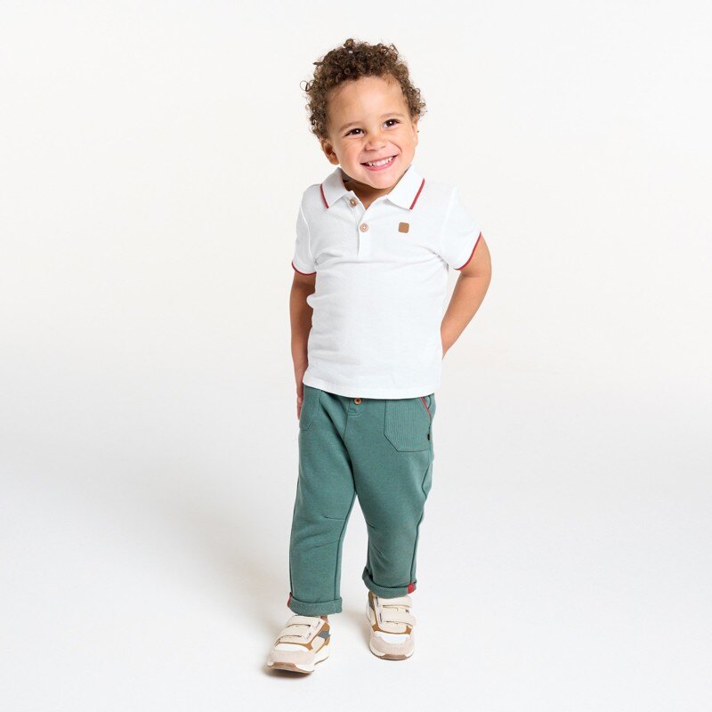 Polo maille piquée blanc bébé garçon Blanc