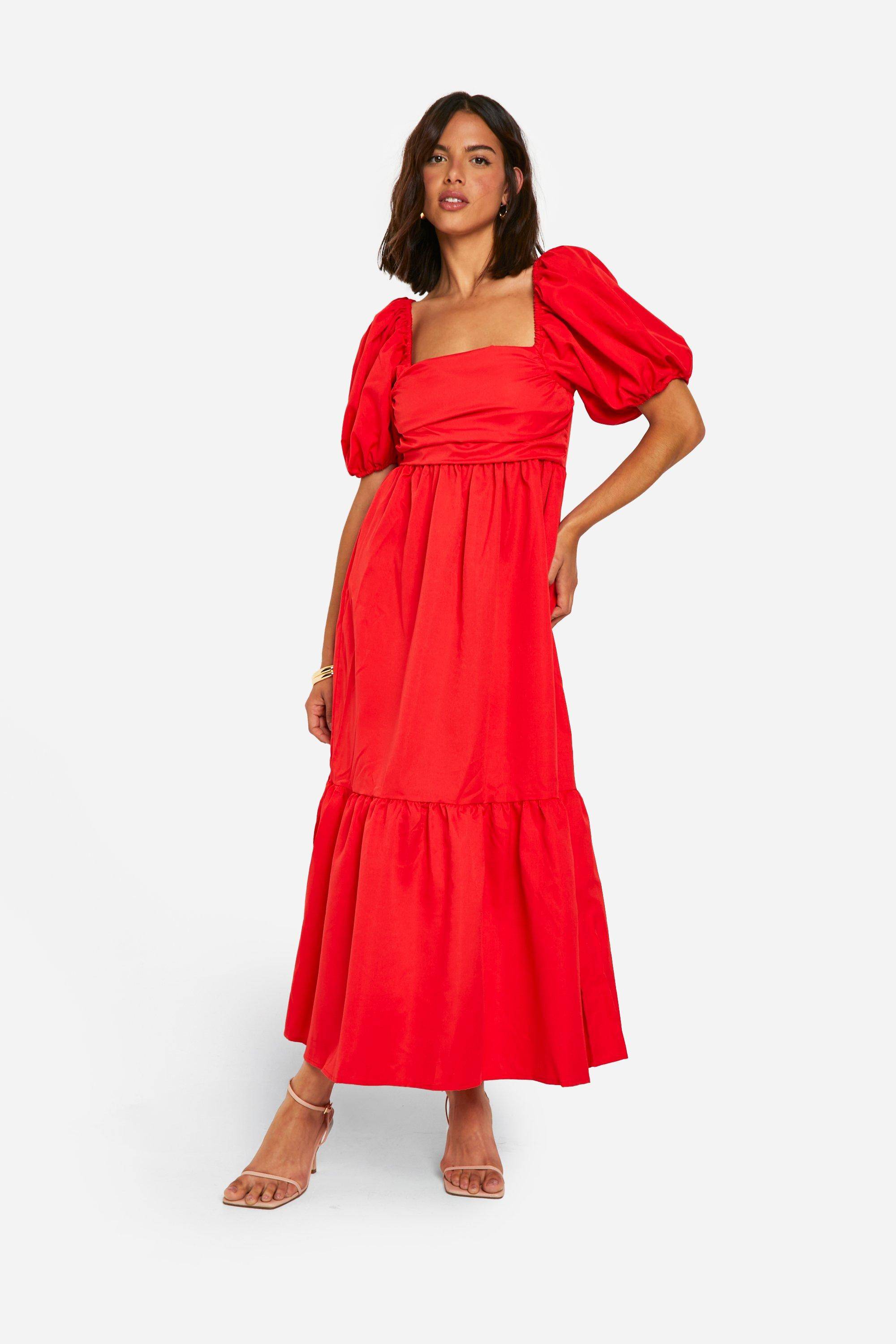 boohoo Robe midaxi à manches bouffantes volumineuses