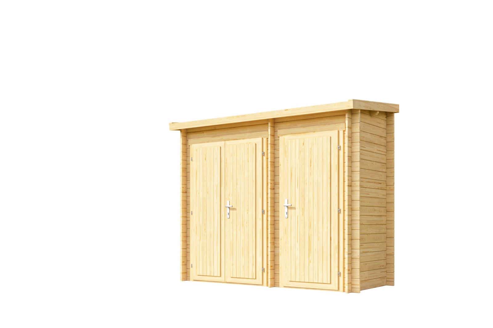 Blockbohlenhaus - naturbelassen - Fichtenholz massiv - 280x125 cm