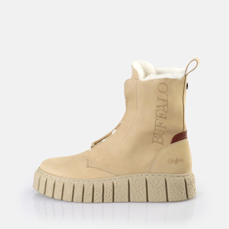 Rampa Lace Up HI Warm Bottines, crème
