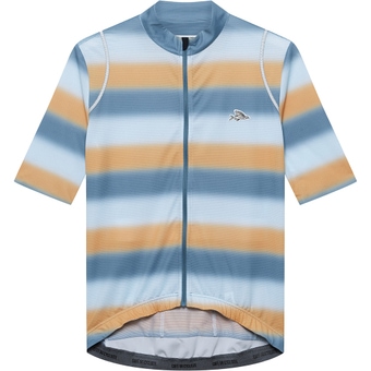 Café du Cycliste Mona Kurzarmtrikot Deep Water Sunflower Herren