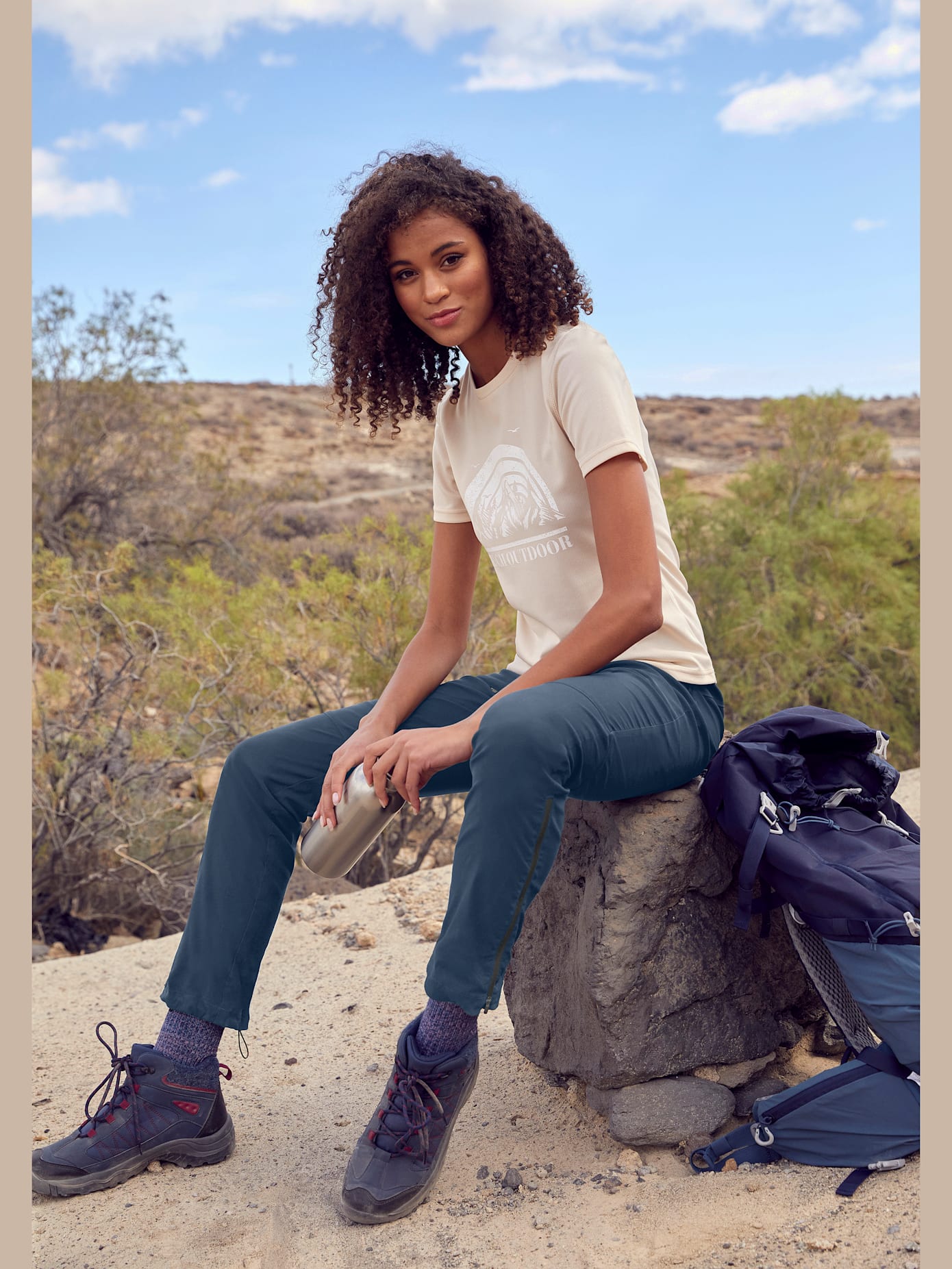 Pantalon de trekking pantalon de randonnée sportif en matière élastique