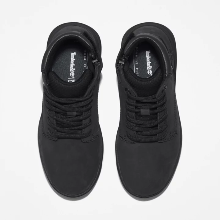 Bota infantil Seneca Bay de 6 polegadas com zíper lateral, na cor preta.