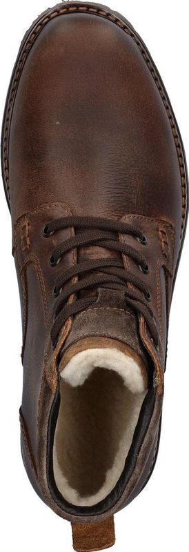 Nelson - Veterboot - Zwart - Leer - Fake-Fur Voering