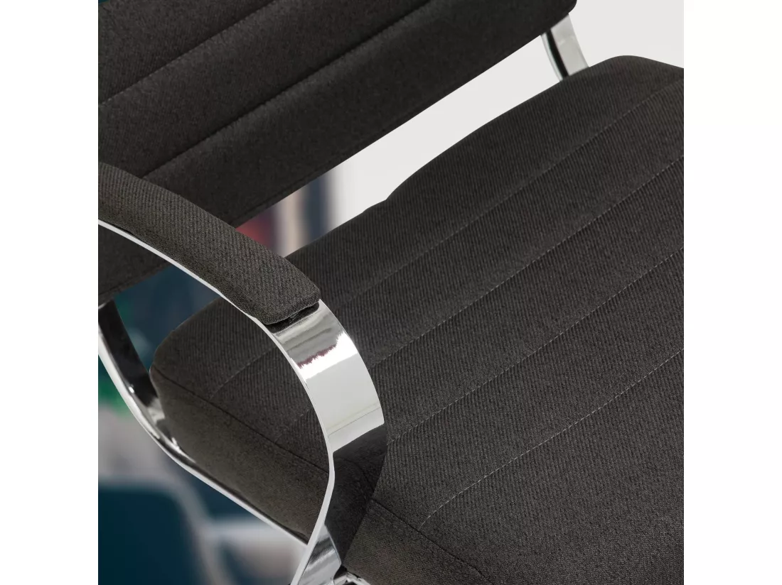 Chaise de bureau - Tissu - Gris foncé - Oakland