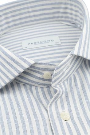 Profuomo Overhemd Streep Cutaway Blue PPVH30042A-M kopen
