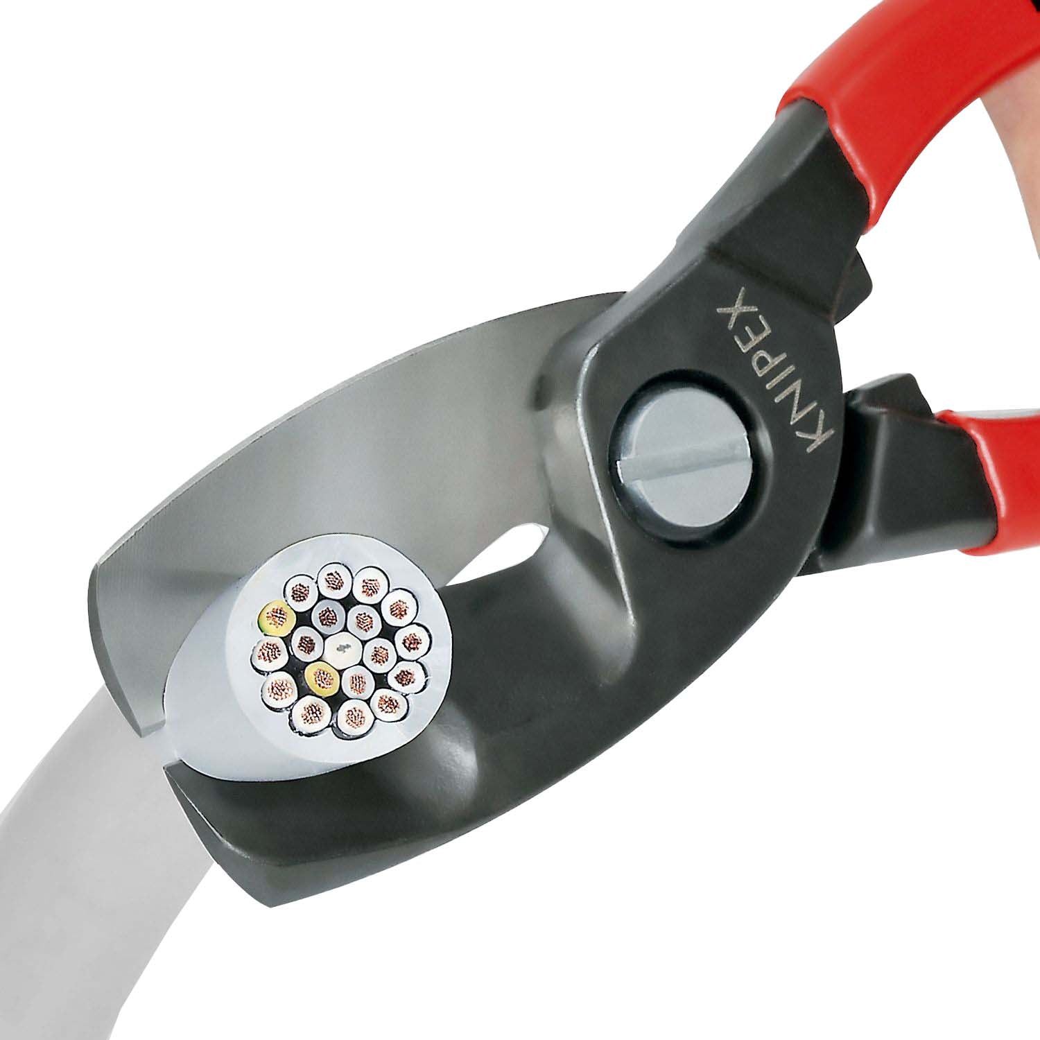 Knipex 95 11 200 Kabelschaar 200mm met dubbele snijkanten en kunststof grepen | geatramenteerd