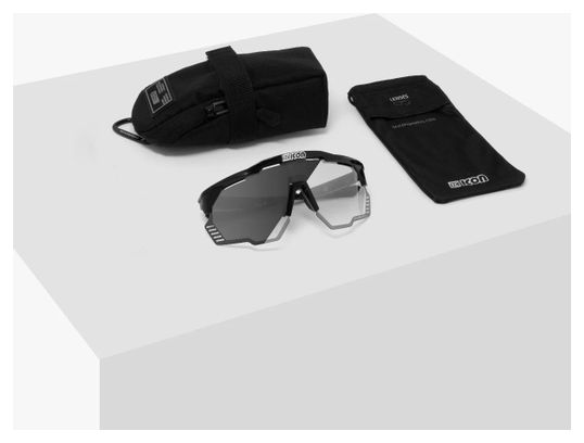 Lunettes SCICON Aeroshade Kunken Noir Brillant / Photochromique Gris Miroir