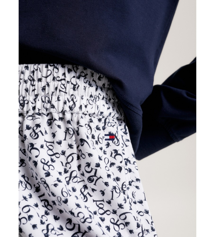 Pijama Tommy Hilfiger Original de Manga Comprida Azul Marinho