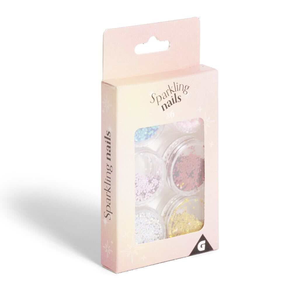 Lot de 6 pots de strass autocollants pour ongles