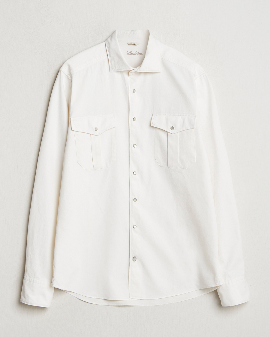 Stenströms Slimline Double Pocket Shirt White