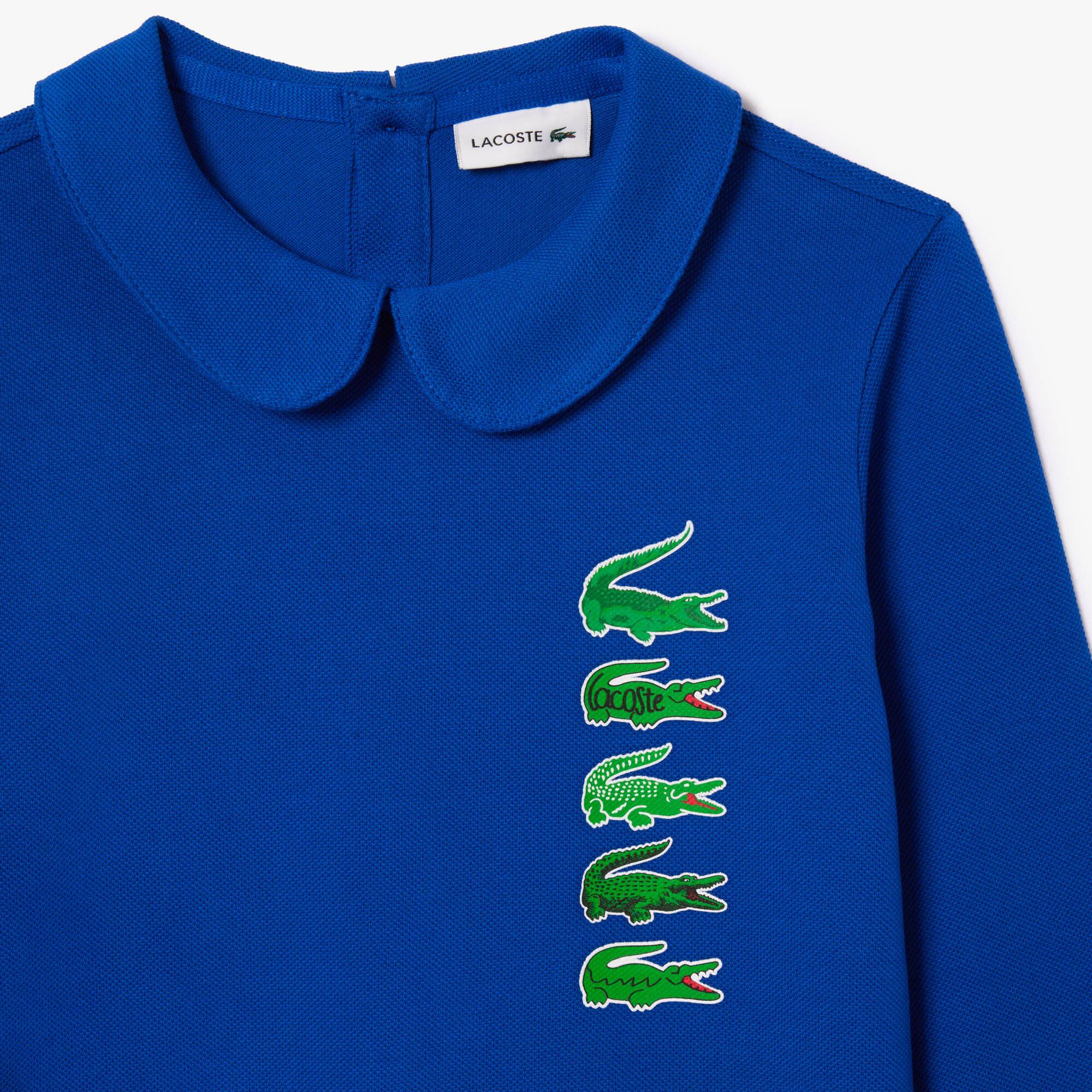 Krokodil-Polokleid mit Rückenverschluss Hosen & Kleider - Blau - Lacoste - Mädchen