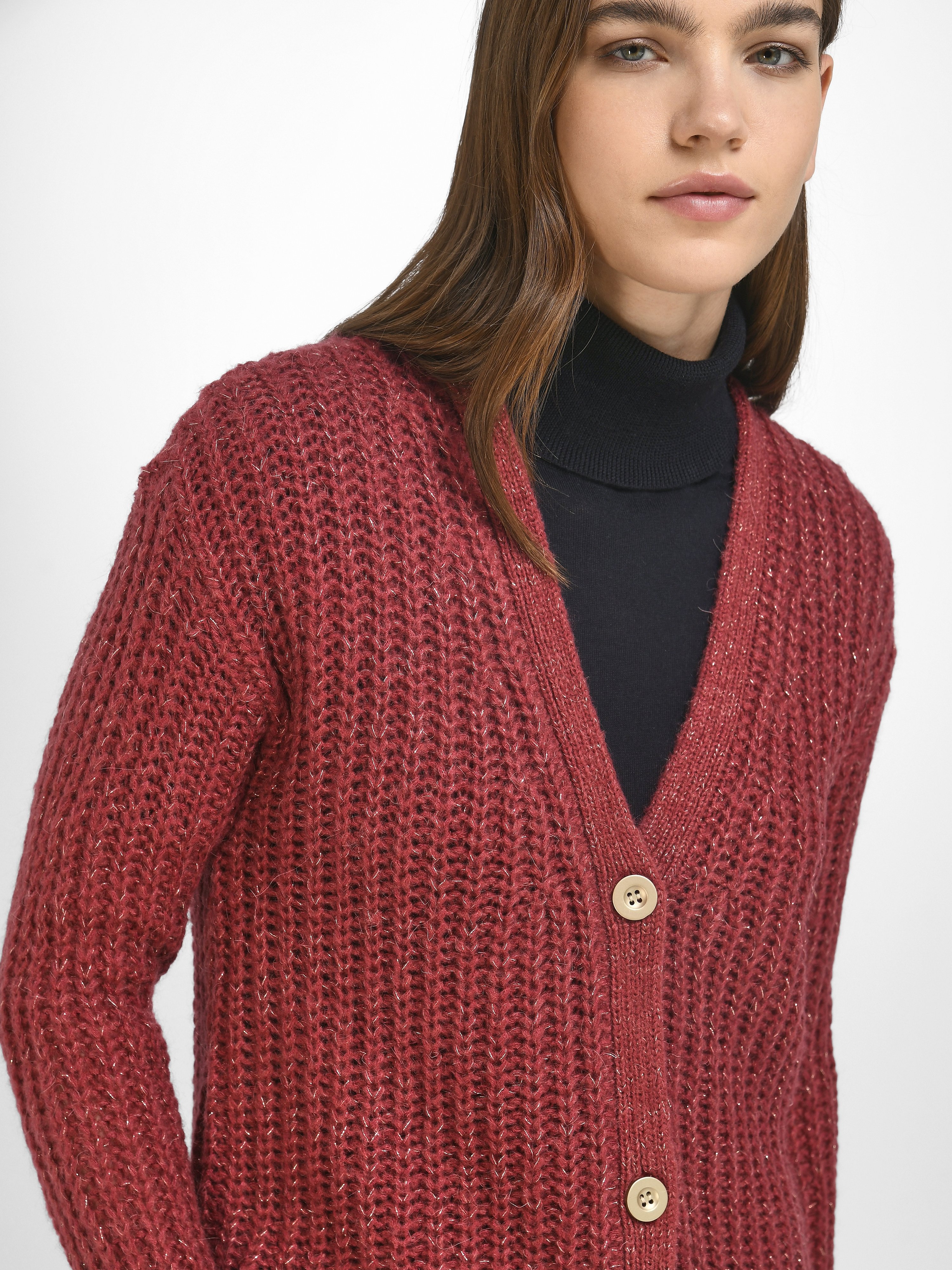 Strickjacke mit V-Ausschnitt