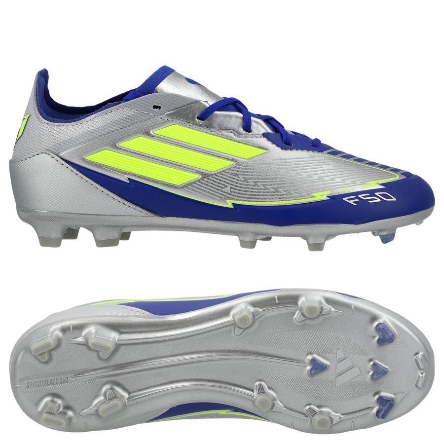 adidas F50 Messi Elite FG La Vida Rapida - Argenté/Jaune/Bleu Enfant