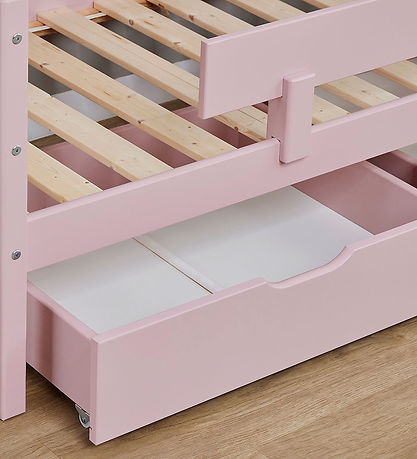 Hoppekids Schubladen m. Räder - 2 st. - 70x160 cm - Pale Rose