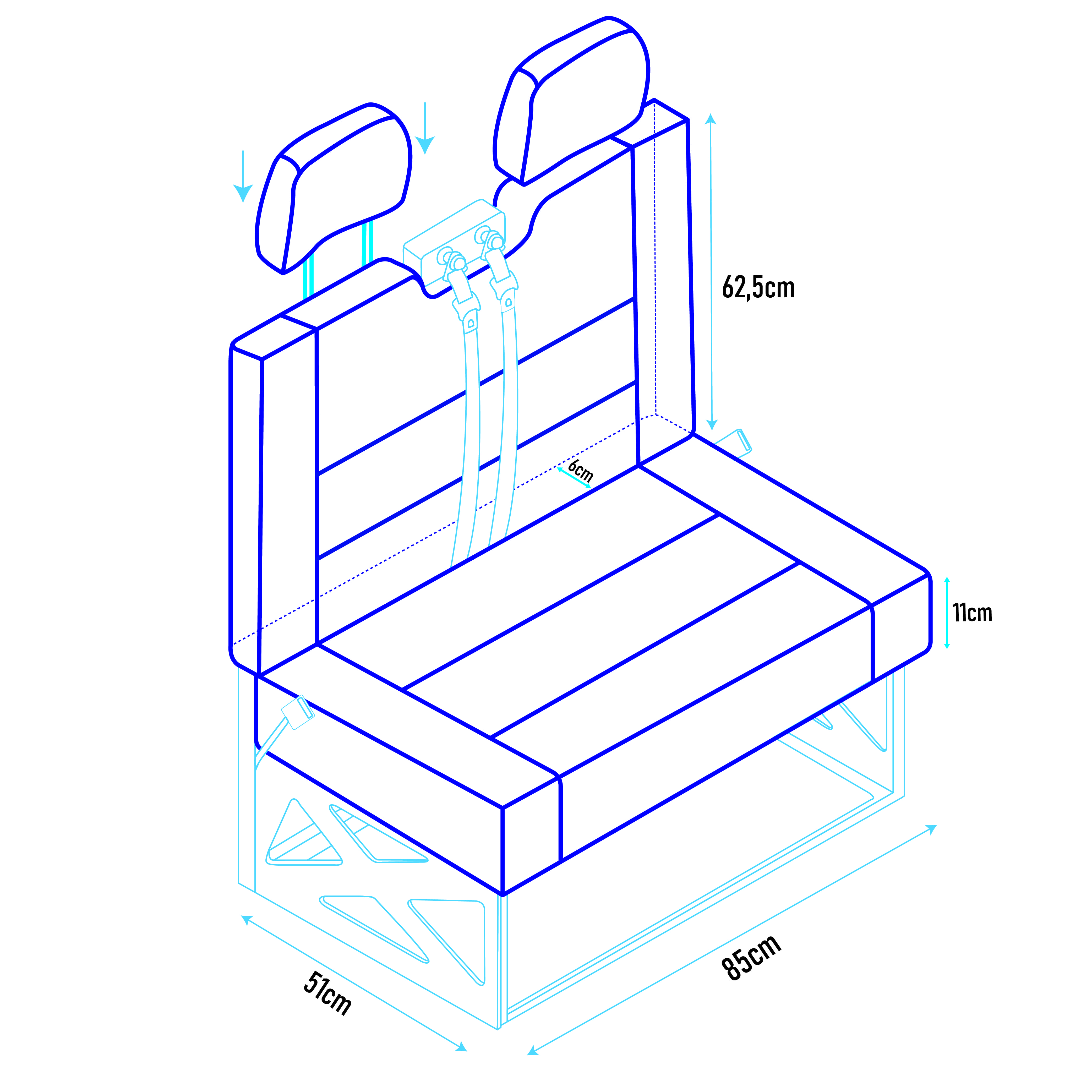 K'Foam OKB Frame Komfort Seat met Isofix - Basic Black