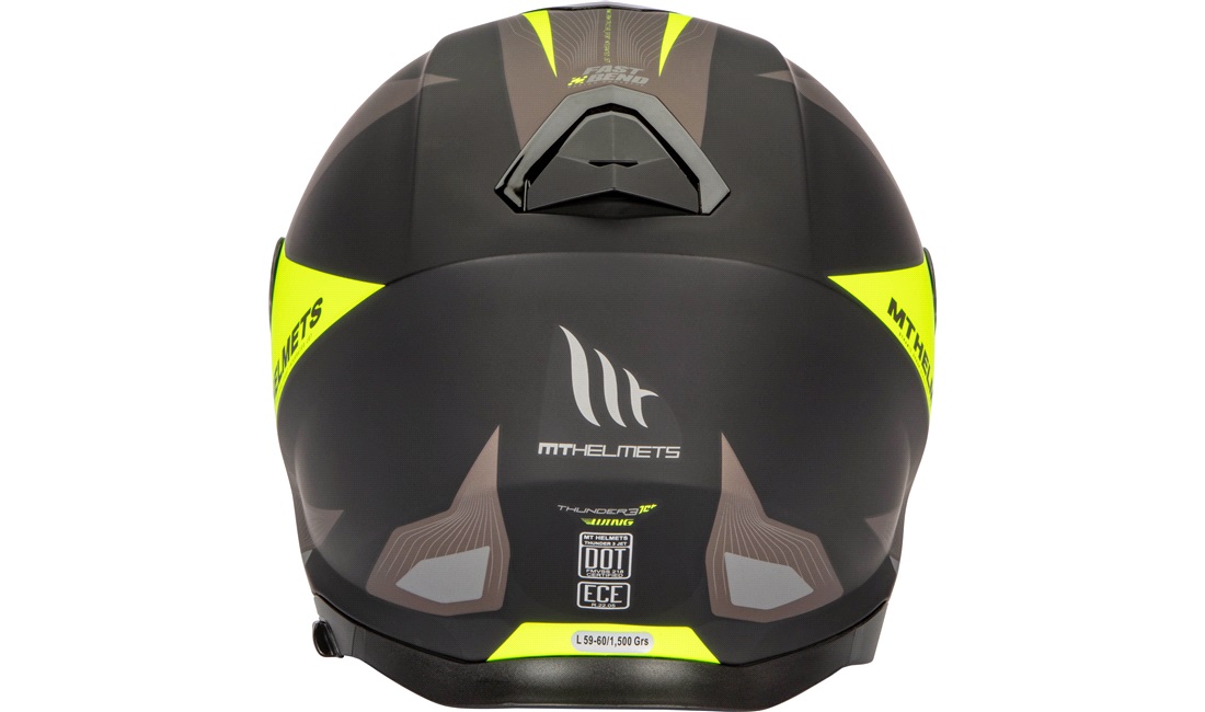 Pilothjelm MT Thunder 3 SV Jet sort/gul str. S