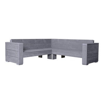 Hoekbank Berlinde grijs steigerhout