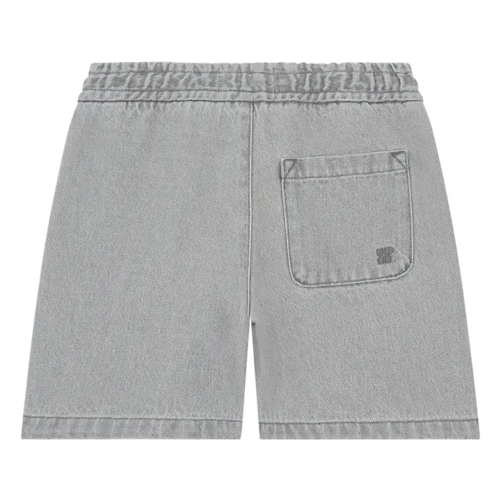 Hundred Pieces Short en Jean Délavé Taille Ajustable | Gris